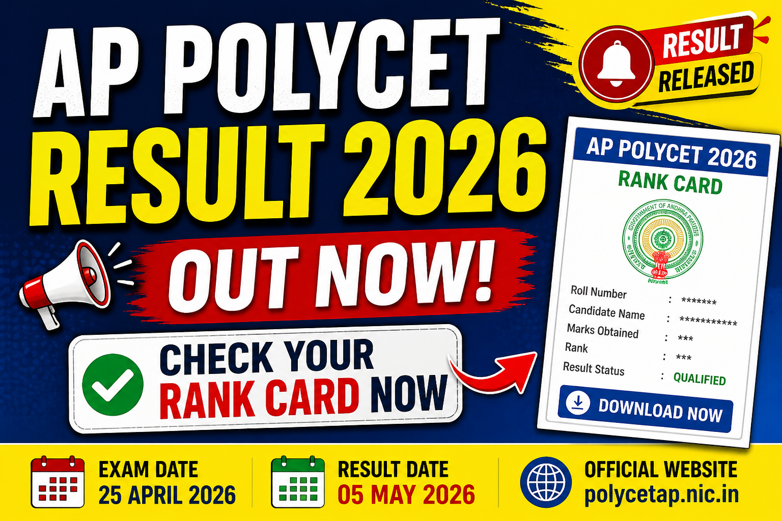 AP POLYCET Result 2026 Out – Check Your Rank Card Now