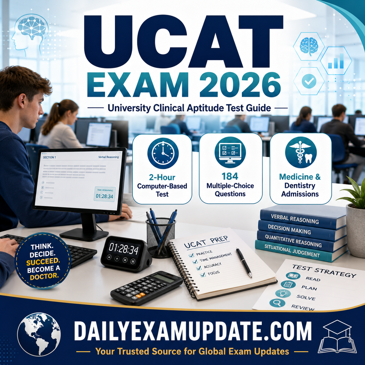UCAT Exam 2026: Complete Guide to the University Clinical Aptitude Test, Format, Scoring, Registration & Preparation