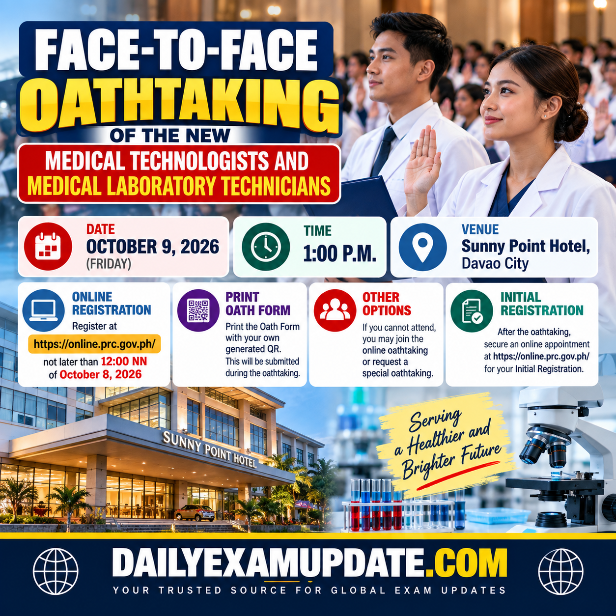 Face-to-Face Oathtaking for New Medical Technologists and Medical Laboratory Technicians Set for October 9, 2026